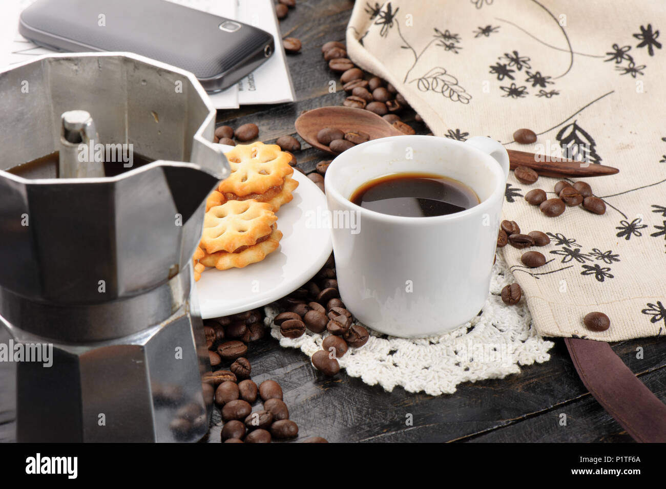 Gli amanti del caffe' concetto, una tazza di caffè espresso Foto Stock