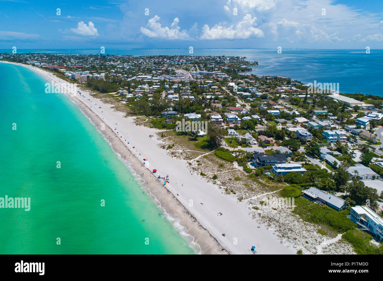 Holmes Beach su Anna Maria Island è un popolare Florida con destinazione turistica sulle spiagge del Golfo del Messico Foto Stock