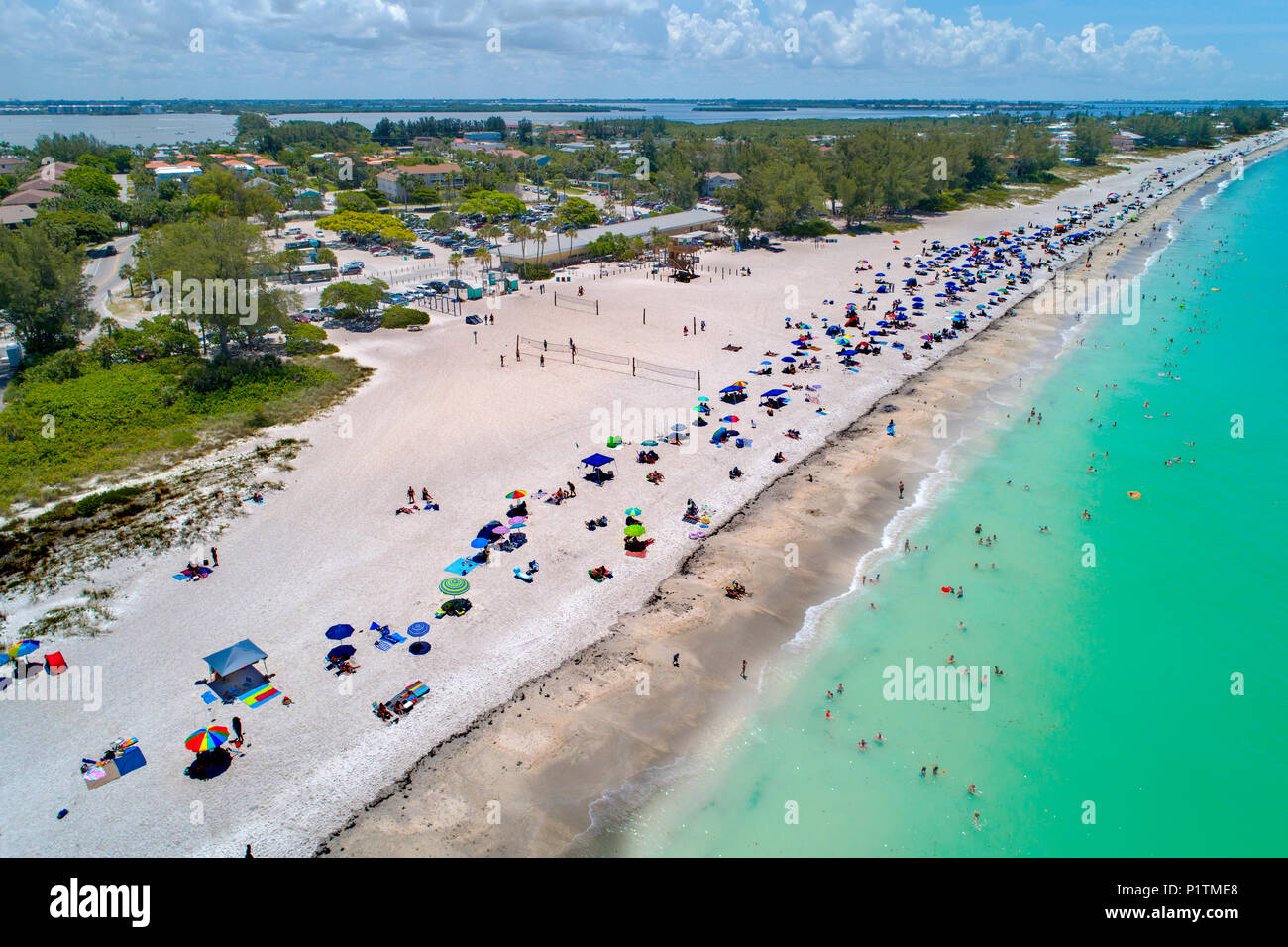 Holmes Beach su Anna Maria Island è un popolare Florida con destinazione turistica sulle spiagge del Golfo del Messico Foto Stock