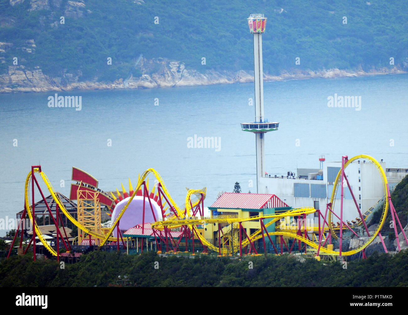 Una vista di Ocean Park di Hong Kong. Foto Stock