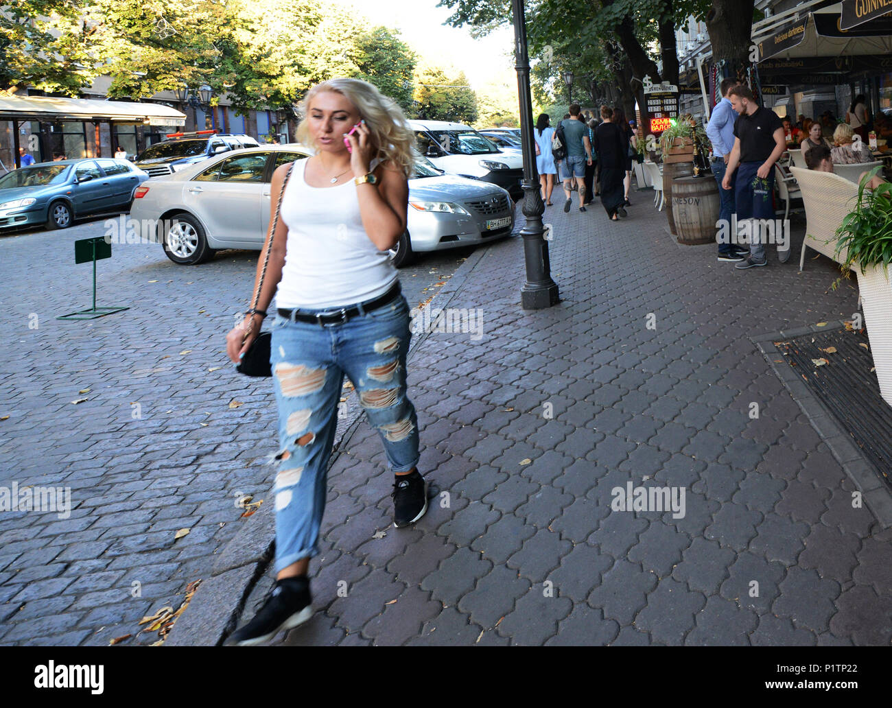 Una donna ucraina di Odessa. Foto Stock