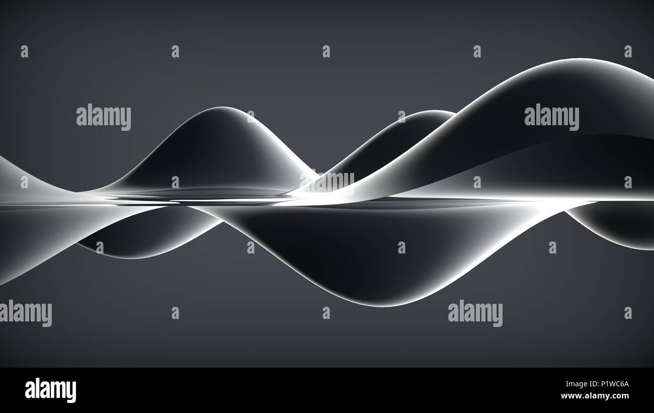 Dark elegante sfondo astratto. Sfondo ondulate. 3D illustrazione Foto Stock