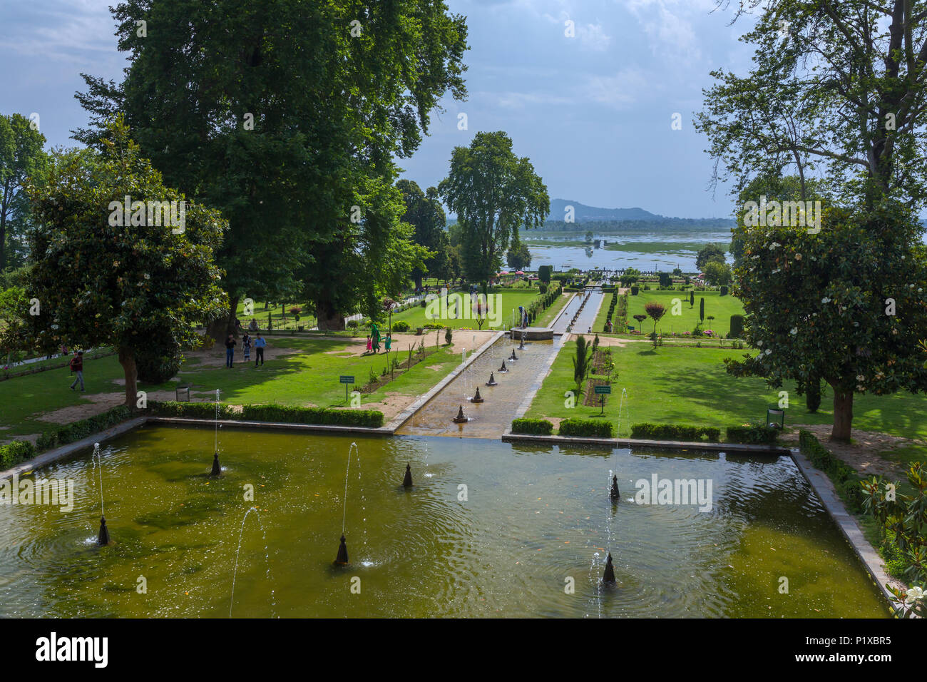 Giardino di Mughal in Srinagar, India Foto Stock