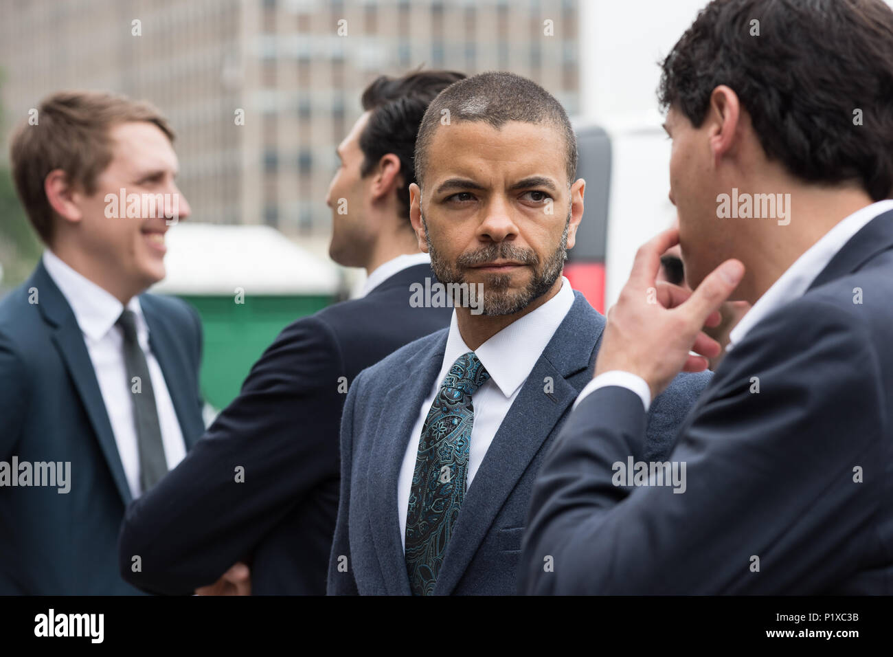 I partecipanti alla cerimonia rivoluzionaria per la riqualificazione di Cook County Hospital Foto Stock