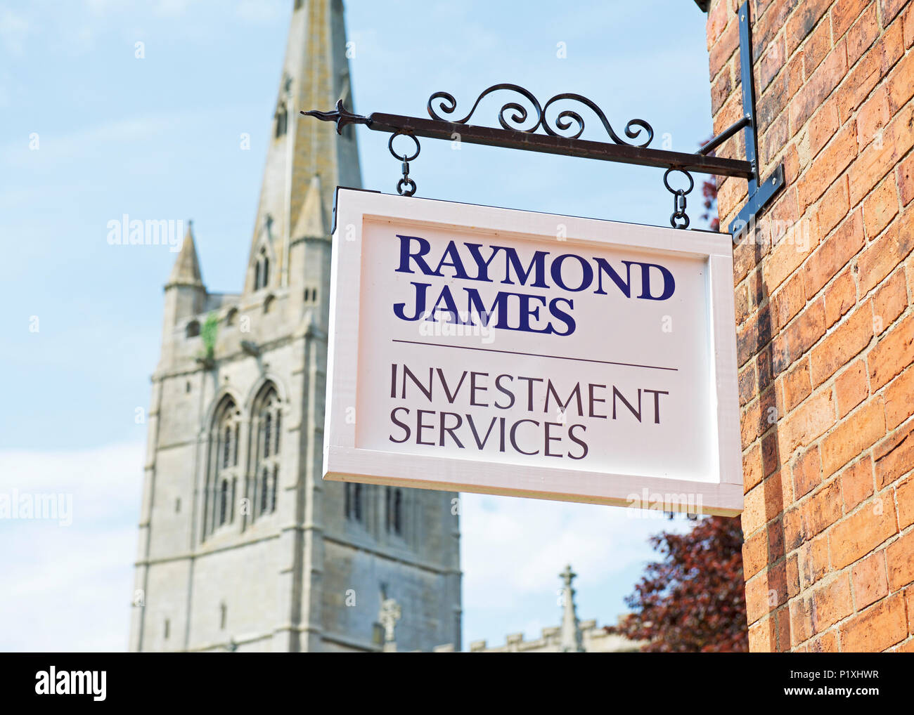 Segno: Raymond James i servizi di investimento, Oakham, Rutland, England Regno Unito Foto Stock