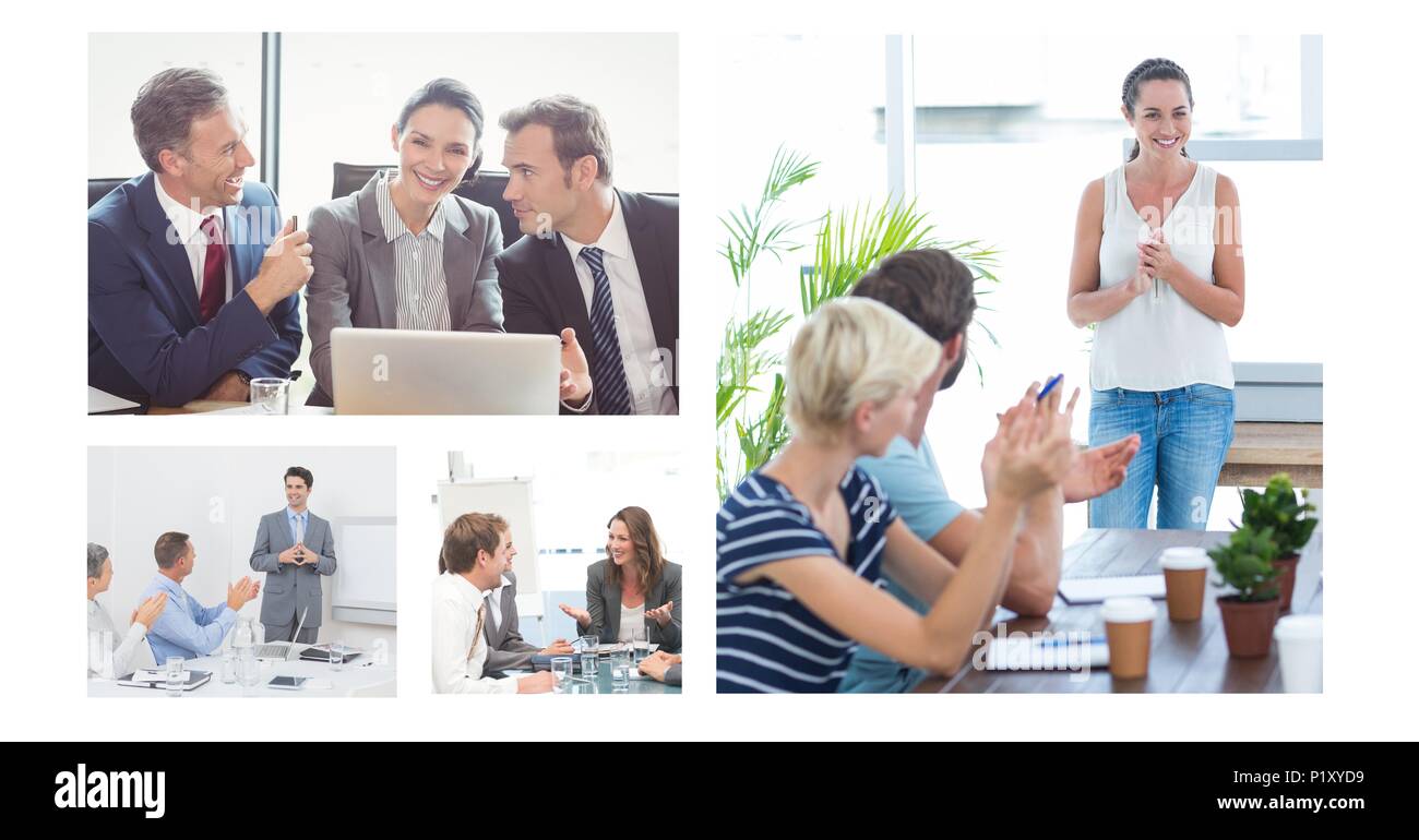 Il lavoro di squadra business meeting collage Foto Stock