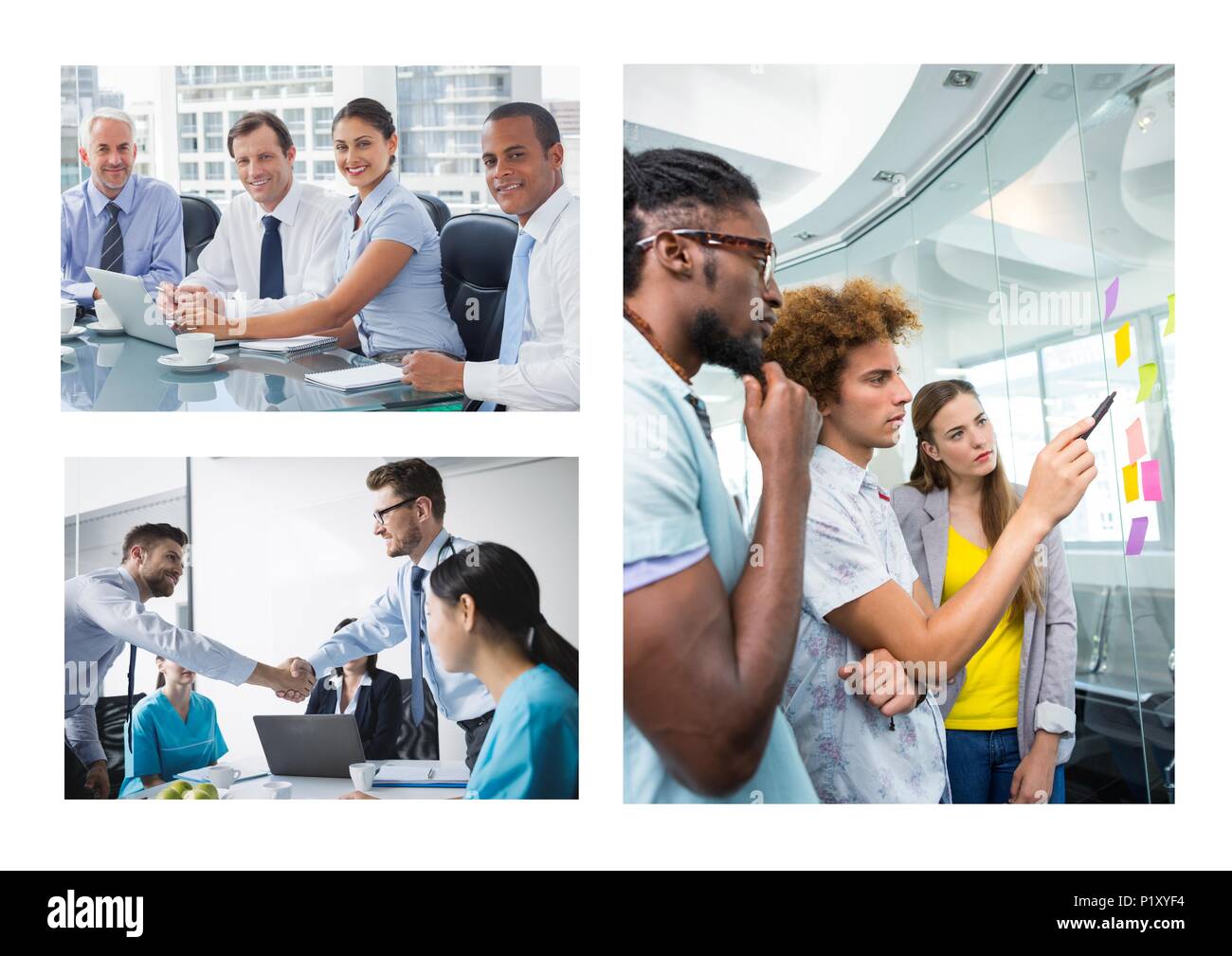 Il lavoro di squadra business meeting collage Foto Stock