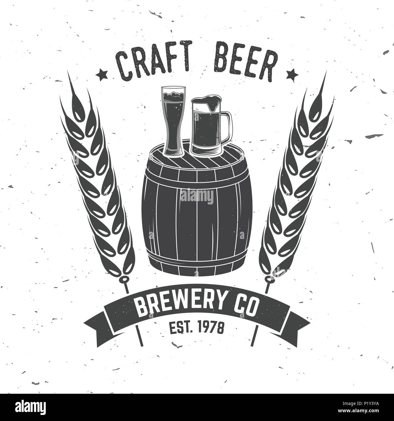 La birra artigianale badge. Illustrazione Vettoriale. Vintage design per bar, pub e ristorante business. Coaster per la birra. Illustrazione Vettoriale