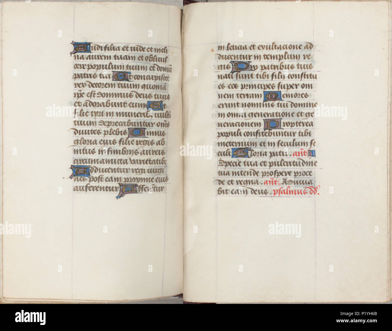 . Trivulzio Libro d Ore - KW SMC 1 - folio 174v (sinistra) e 175R (destro) . Lato sinistro folio 174v; destra folio 175r dal Trivulzio Libro d Ore - KW SMC 1 . circa 1470. Scribe: Nicolas Spierinc 310 Trivulzio Libro d Ore - KW SMC 1 - folio 174v (sinistra) e 175R (destra) Foto Stock