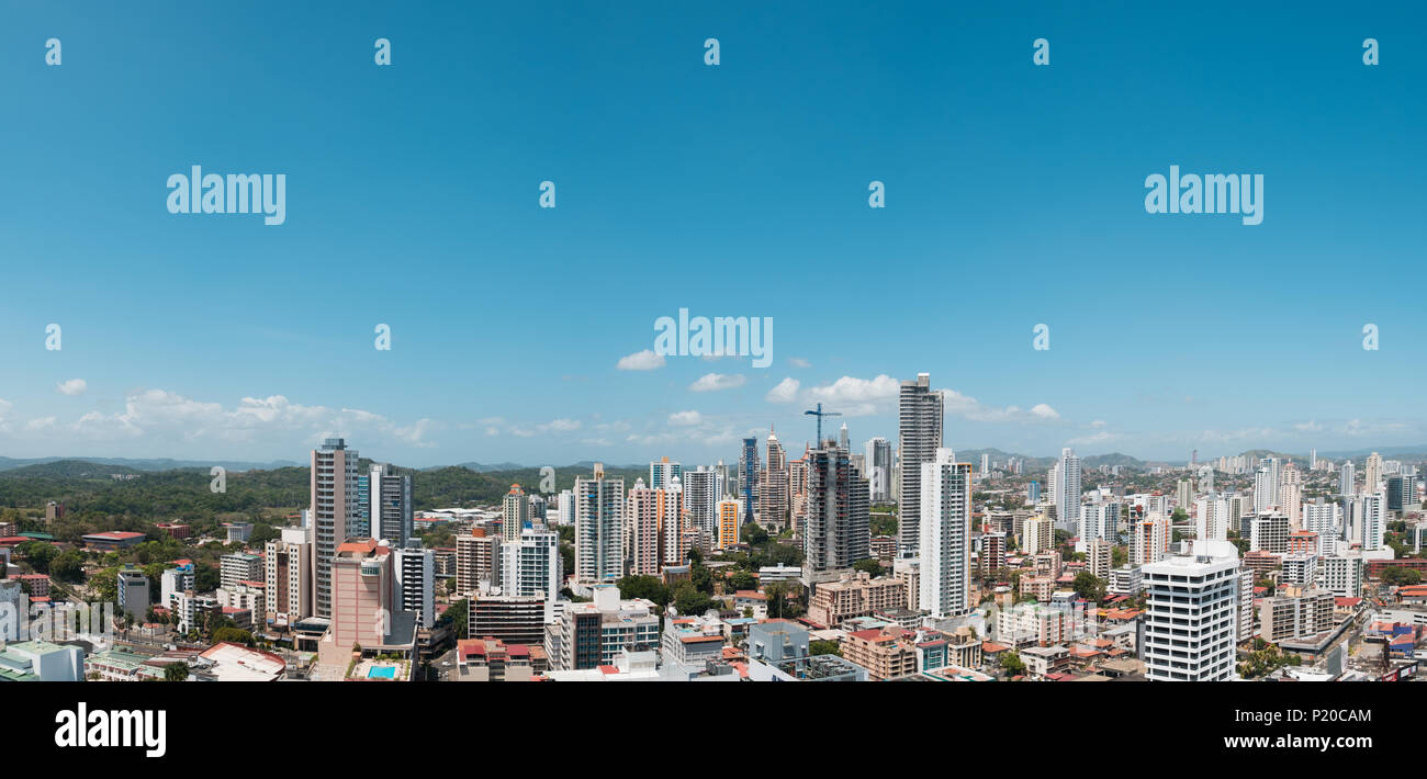 Panama City skyline antenna paesaggio urbano - panorama Foto Stock
