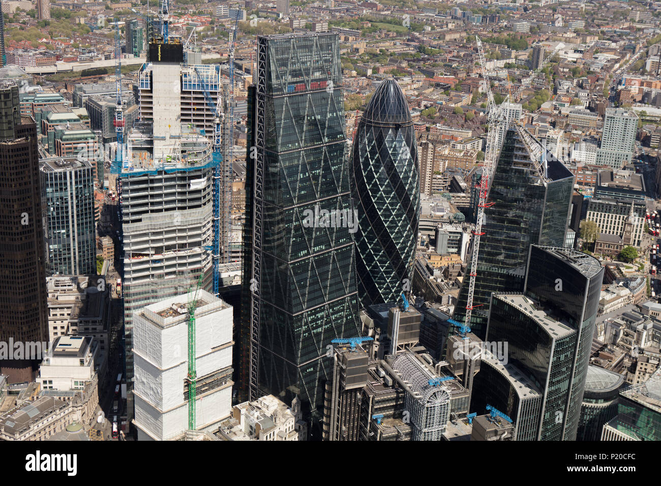 Una veduta aerea della città di Londra Foto Stock