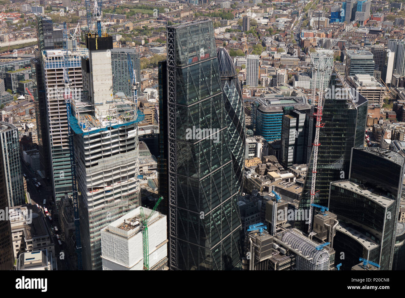 Una veduta aerea della città di Londra Foto Stock
