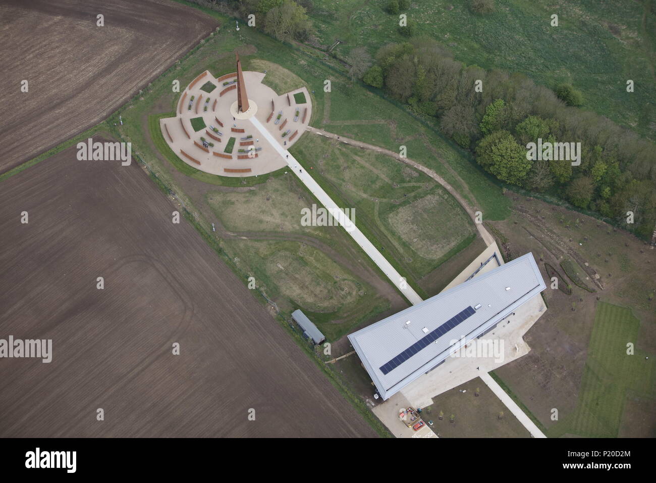 Una veduta aerea del bombardiere internazionale Command Center, Lincoln. Foto Stock