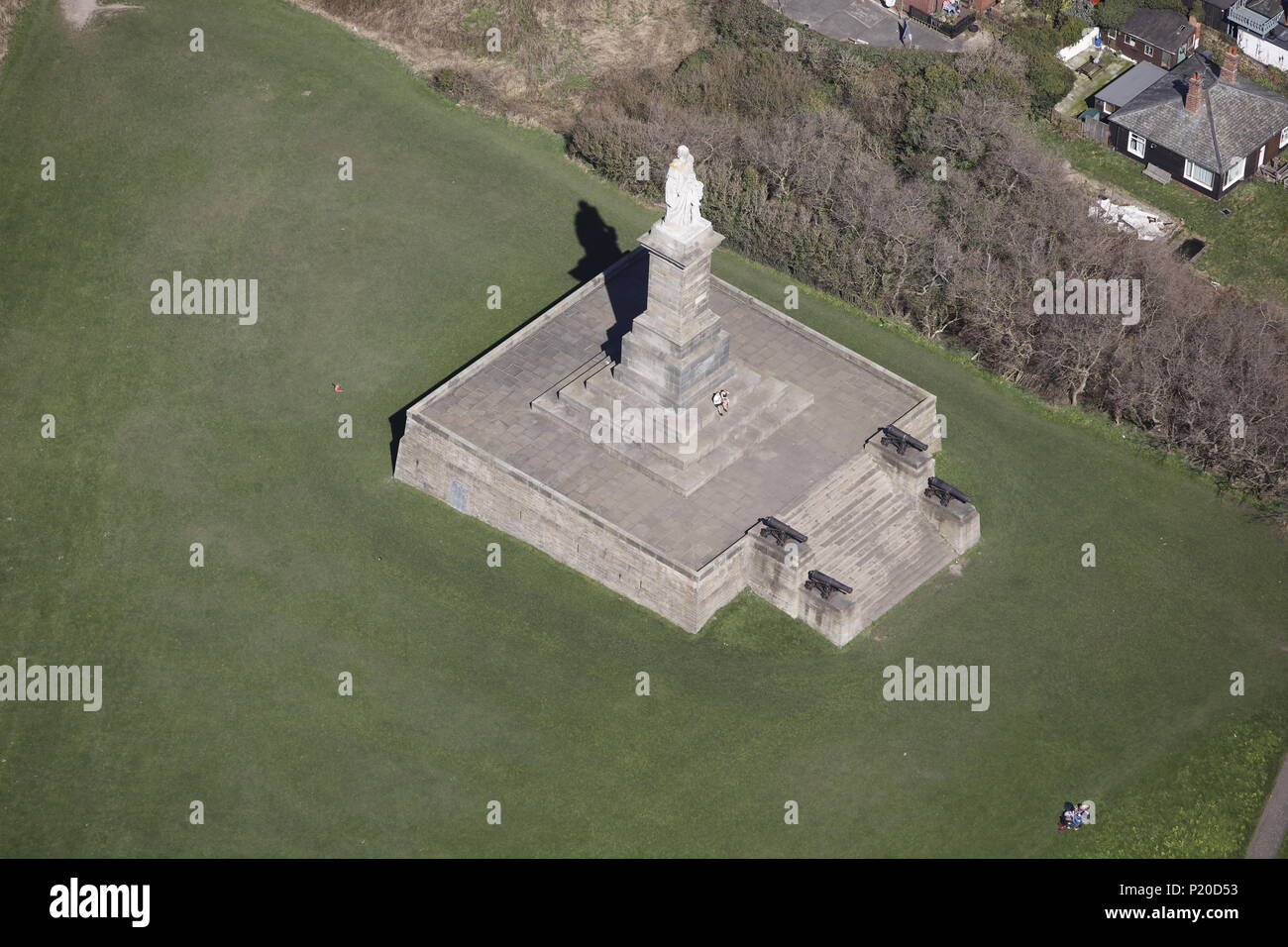 Una veduta aerea della Collingwood monumento di Tynemouth, Foto Stock