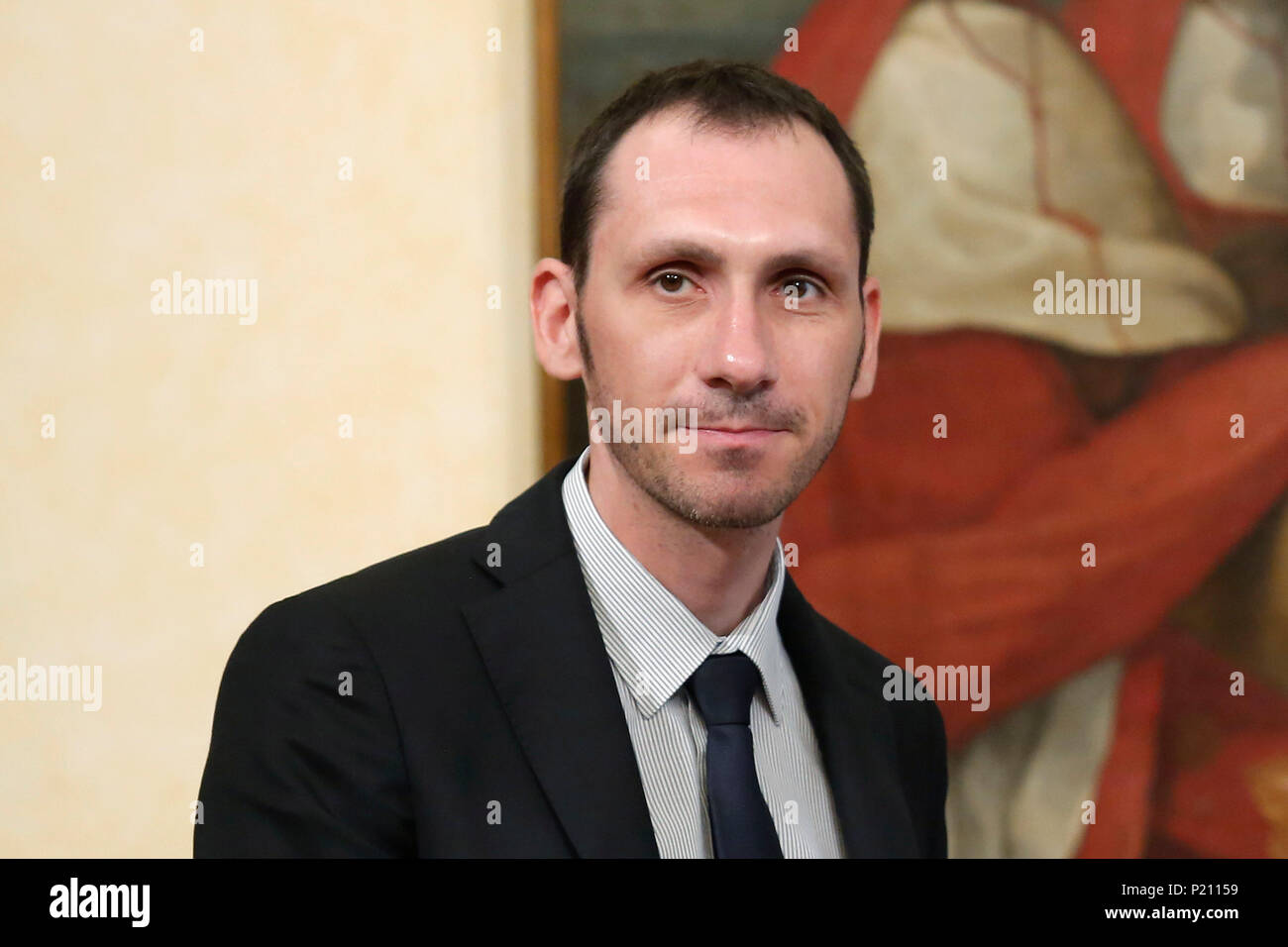 Claudio Cominardi, Sottosegretario Lavoro e Politiche Sociali Roma 13/06/2018. Palazzo Chigi. Giuramento dei nuovi Sottosegretari. Roma xiii di giugno. Palazzo Chigi. Cerimonia del giuramento per 39 nuovi sottosegretari Foto Samantha Zucchi Insidefoto Foto Stock