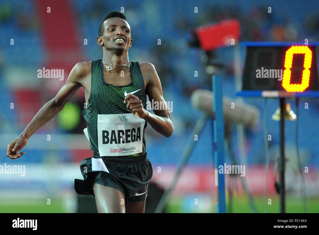 Ostrava, Repubblica Ceca. Xiii Giugno, 2018. Barega Selemon di Ethiopya in finitura di uomini 3000 m Zatopek Memorial durante presso la IAAF World Challenge Golden Spike evento in Ostrava nella Repubblica Ceca. Credito: Slavek Ruta/ZUMA filo/Alamy Live News Foto Stock