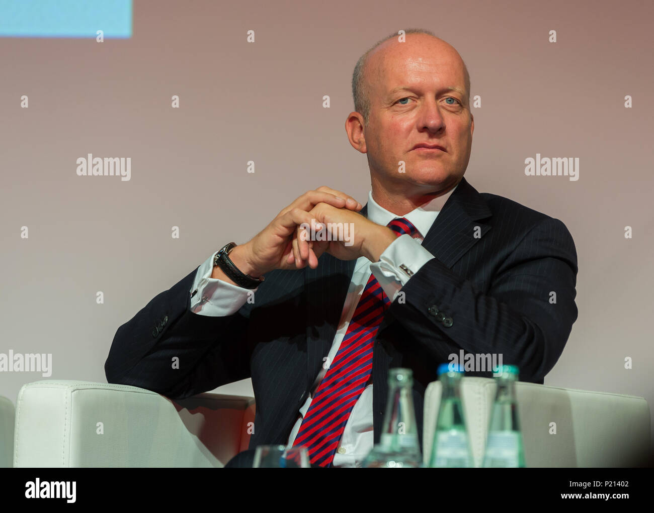 Colonia, Germania, 13 giugno 2018, fiera a banda larga Angacom: Conrad Albert, stellvertretender Vorstandsvorsitzender von Pro Sieben SAT 1. Credito: Juergen schwarz/Alamy Live News Foto Stock