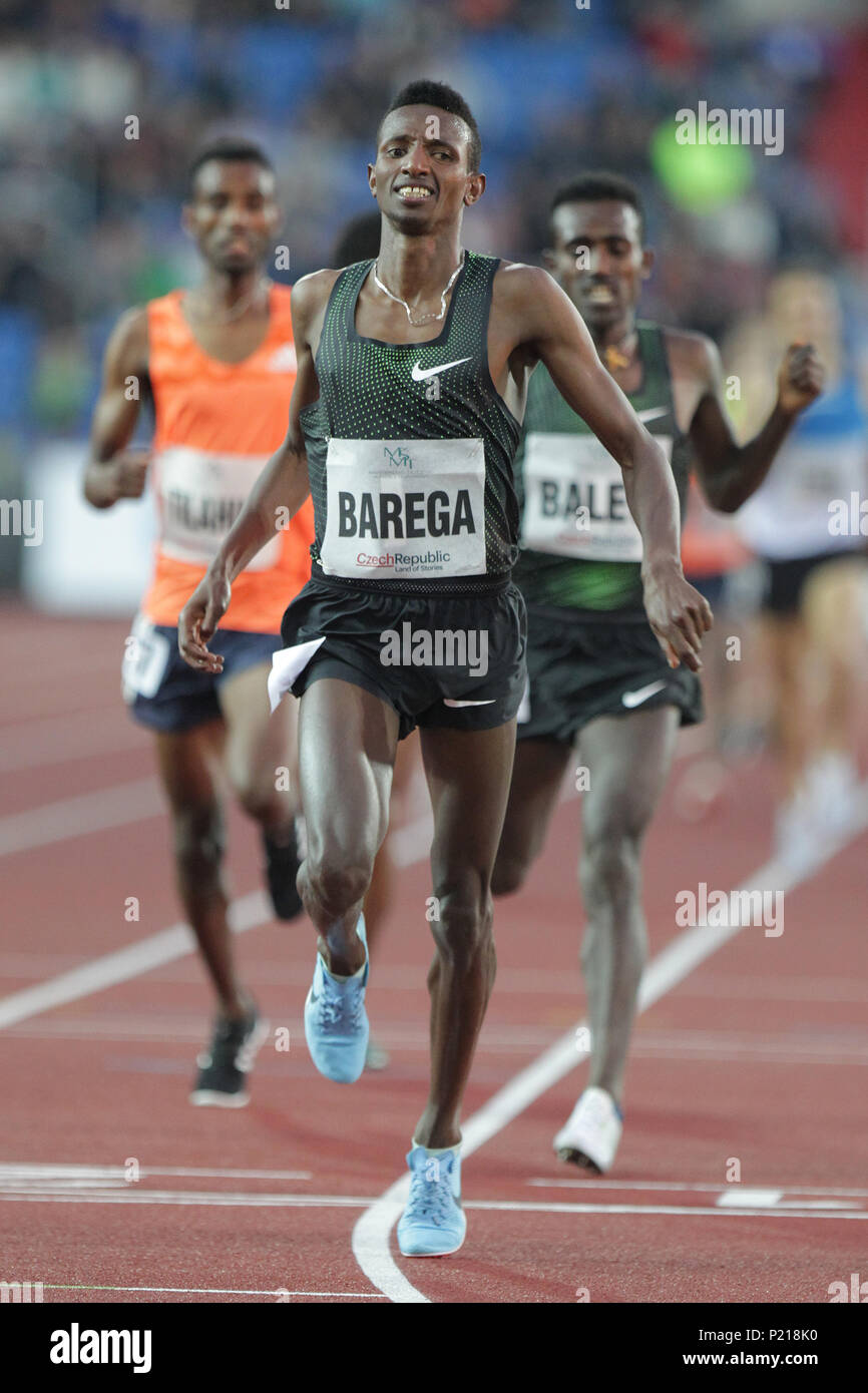 Ostrava, Repubblica Ceca. Xiii Giugno, 2018. BAREGA SELEMON (Etiopia) ha vinto il 3000m uomini eseguito durante il 57th Golden Spike, un IAAF World Challenge meeting di atletica a Ostrava, Repubblica Ceca, il 13 giugno 2018. Credito: Petr Sznapka/CTK foto/Alamy Live News Foto Stock