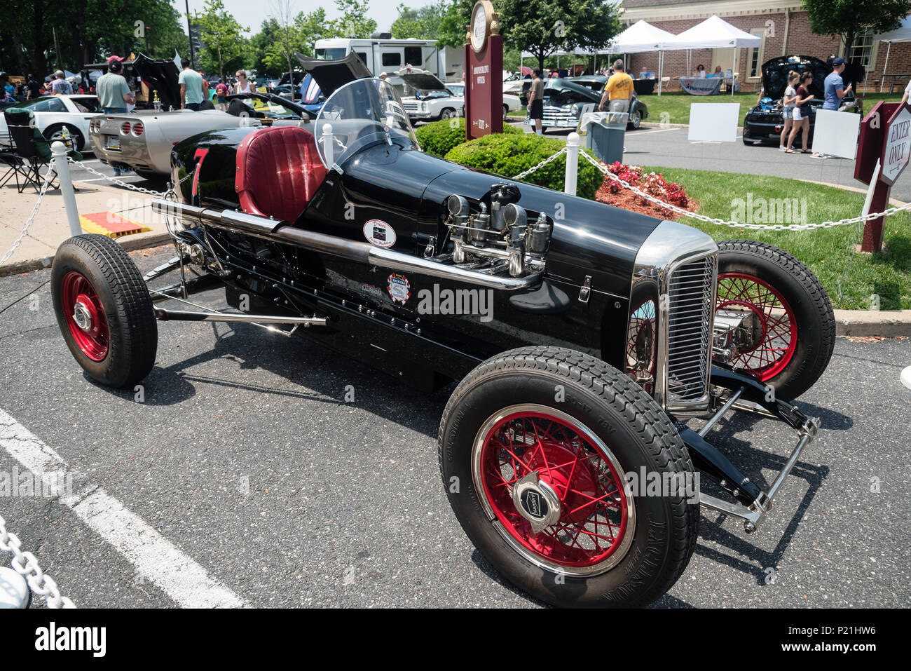 Auto da corsa, Antique car show , a nord-est di Philadelphia, PA, Stati Uniti d'America Foto Stock