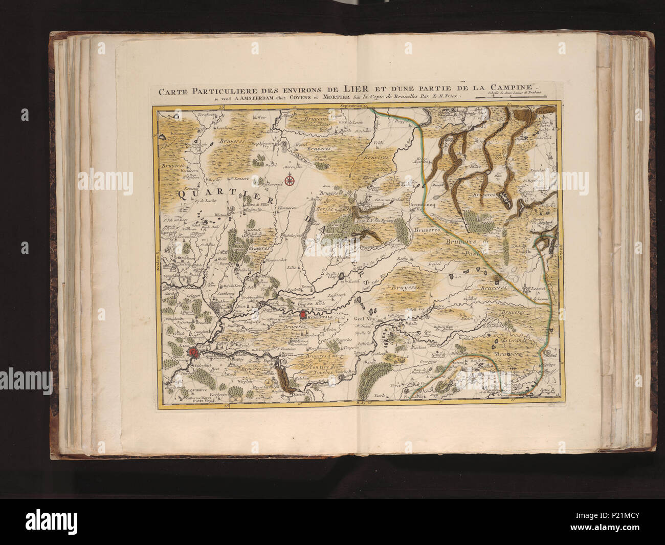 . Carte particuliere des dintorni de lier et d'une partie della Campine . Scala [C. 1:115.000] . [C. 1735]. Eugene Henry Fricx (1644-1730) XUBAKZL12A8 026, 3/28/12, 3:36 PM, 8C, 7992x10656 (0+0), 100%%%%, Juni 2011 PPRO, 1/120 s, R54.9, G22,5, B20.3 189 Mappa - Collezioni Speciali Università di Amsterdam - OTM- HB-KZL I 2 A 8 (26) Foto Stock