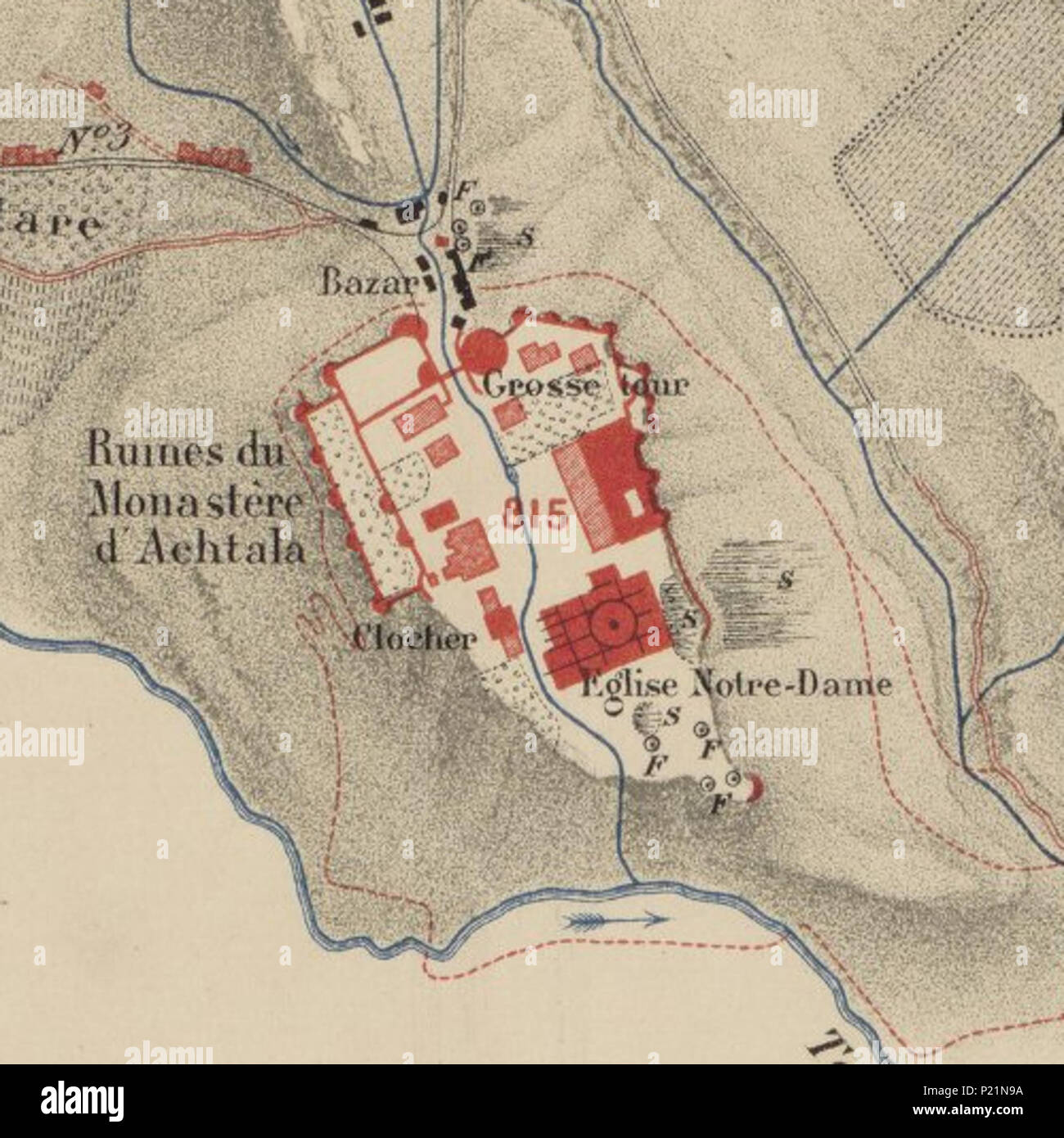 . Français : Croquis topographiqe de la propriété d'Achtala (frammento), 1886 Inglese: Akhtala carta topografica (frammento), 1886 Русский: Топографическая карта Ахталы (фрагмент), 1886 год Українська: Топографична мапа Ахтали (фрагмент), 1886 Deutsch: Topographische Karte von Achtala (frammento), 1886 . 1886. Morgan, Jacques de (1857-1924) 10 Akhtala mappa frammento 1886 Foto Stock