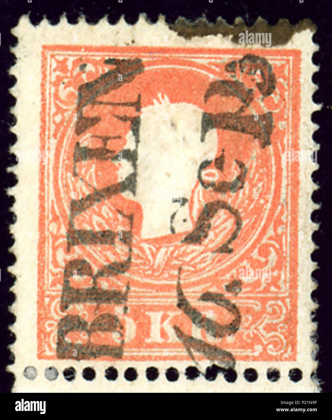 . Inglese: KK austriaco 5 kreuzer problema 1859, annullato a Bressanone Alto Adige - Mueller tipo rl-r . 9 febbraio 2013, 16:49:10. Jacquesverlaeken 44 Bressanone problema1859 5kr Foto Stock