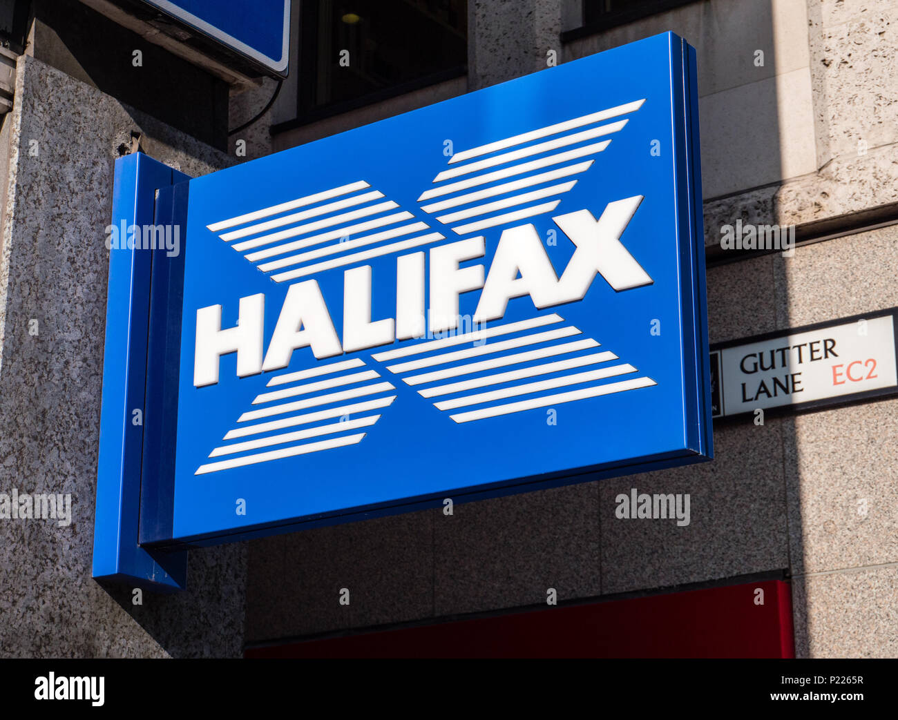Halifax segno, City of London, Londra, Inghilterra, Regno Unito, GB. Foto Stock