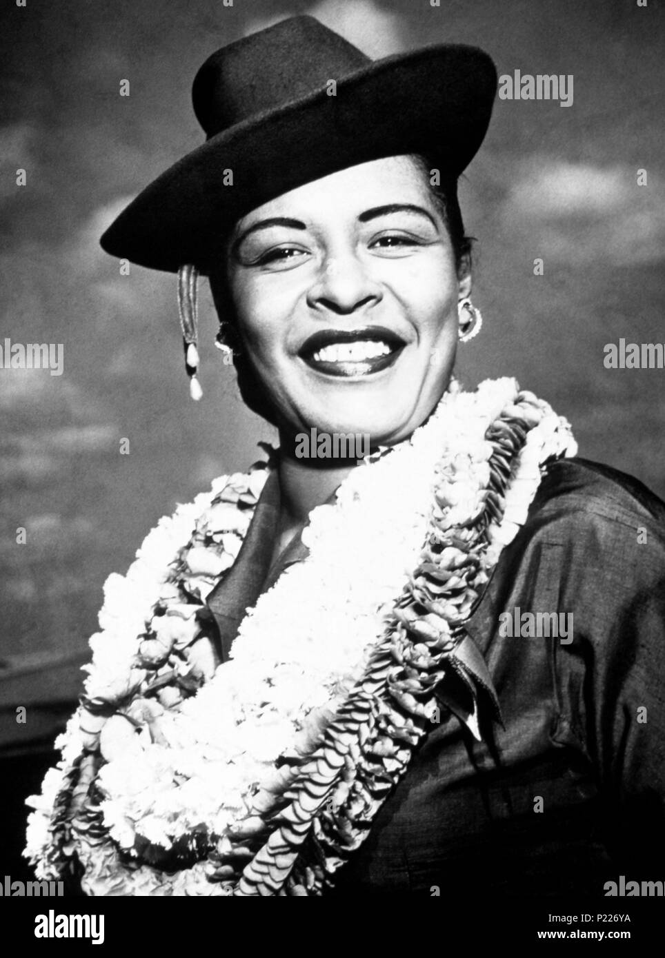 La cantante de jazz di Billie Holliday en Honolulu. Años 50. Foto Stock