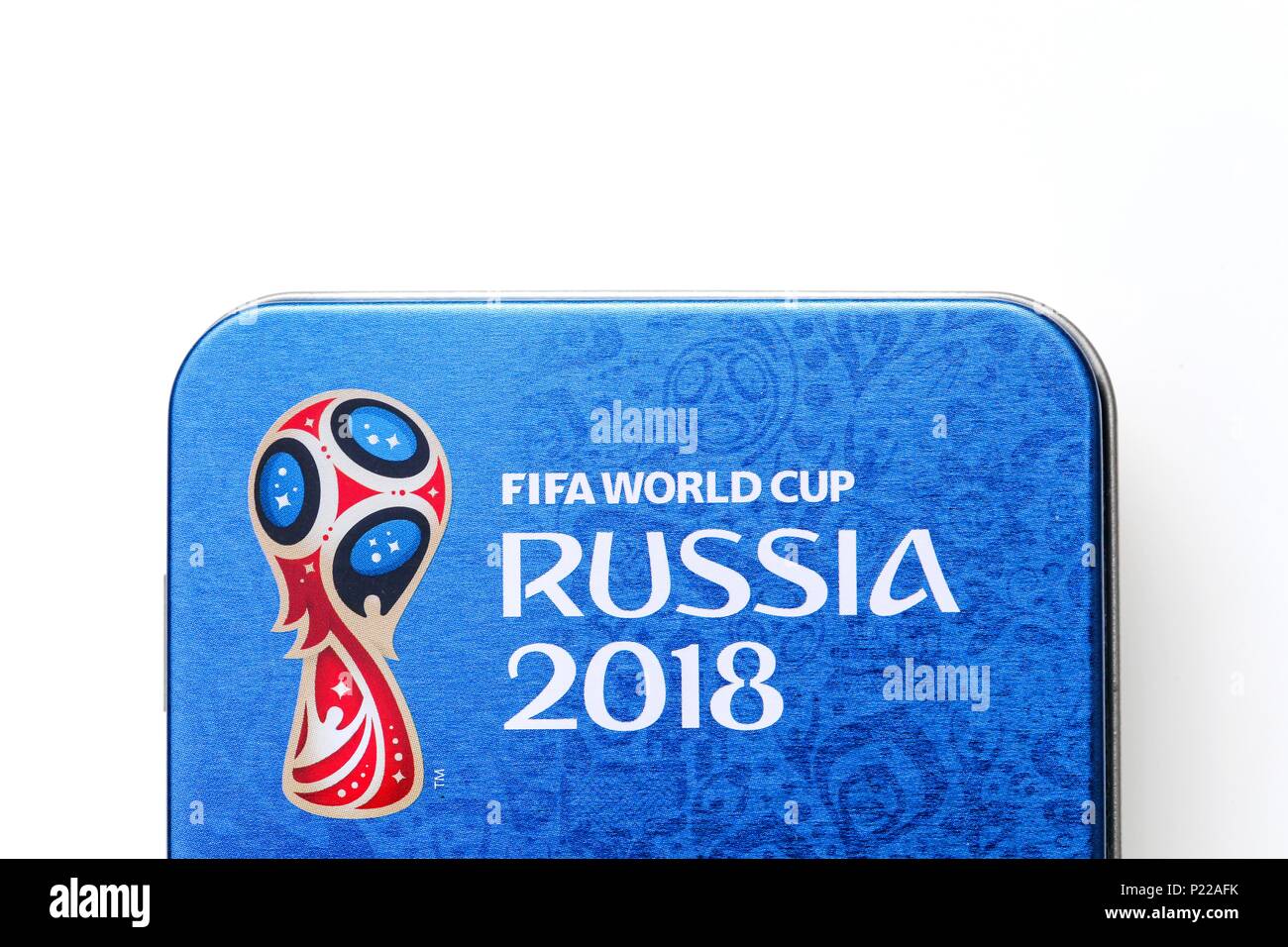 Odder, Danimarca - 12 Giugno 2018: Russia World Cup logo 2018 Foto Stock