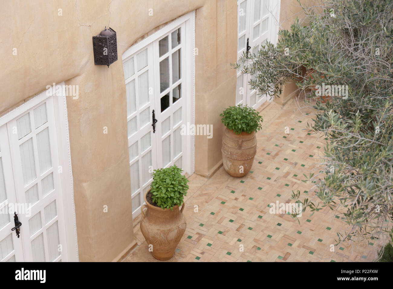 Il Marocco, Taroudant, edilizia residenziale, terrazza Foto Stock