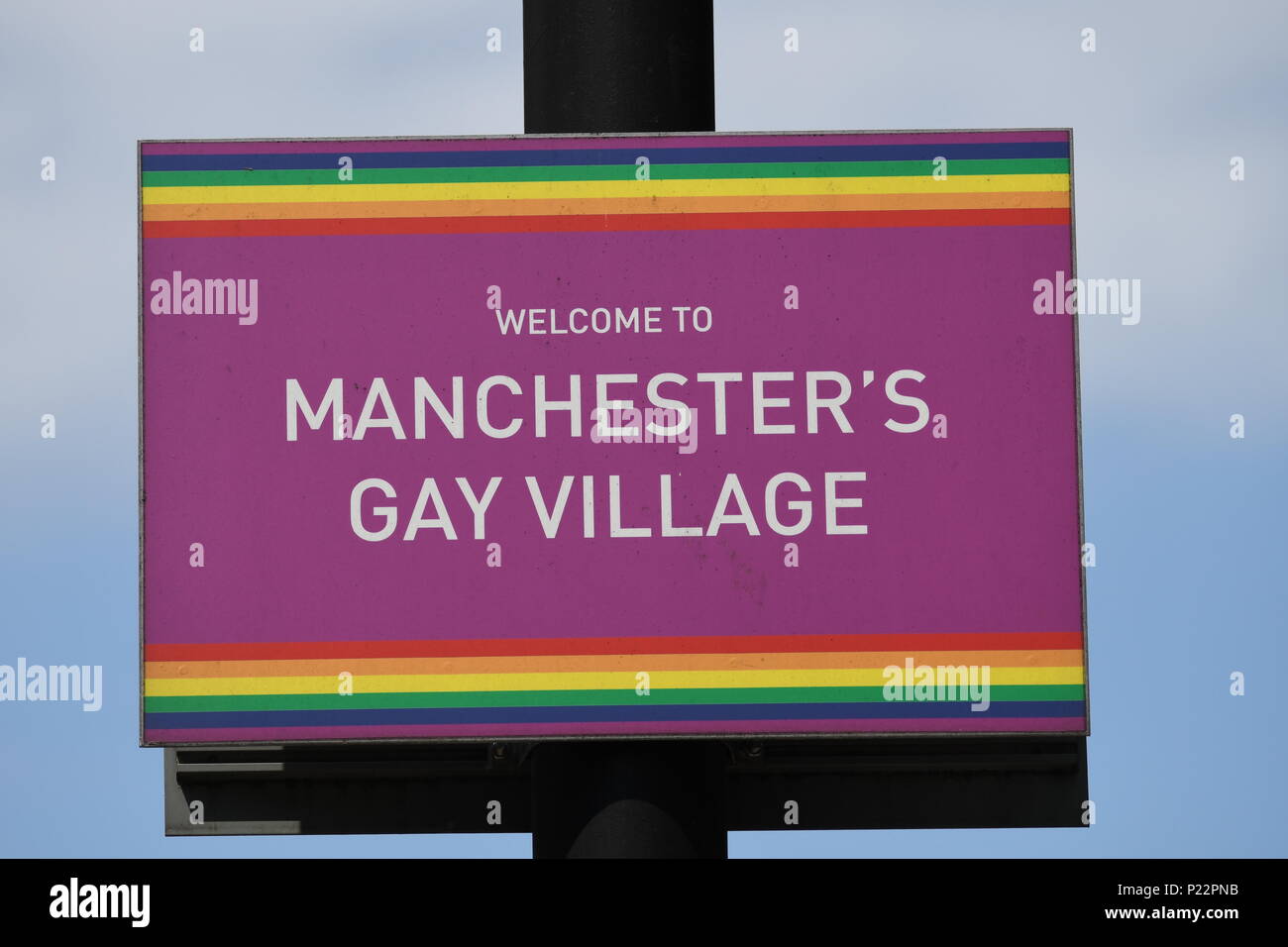 Manchester Gay Village segno Foto Stock