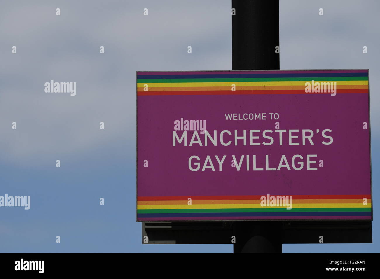 Manchester Gay Village segno Foto Stock