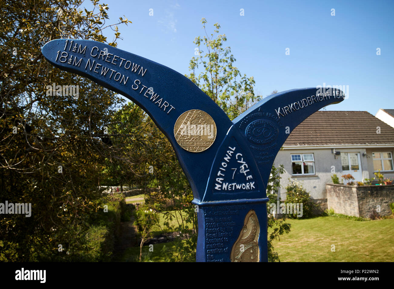 Ciclo nazionale di instradamento di rete 7 a Gatehouse of Fleet Dumfries and Galloway Scotland Regno Unito Foto Stock