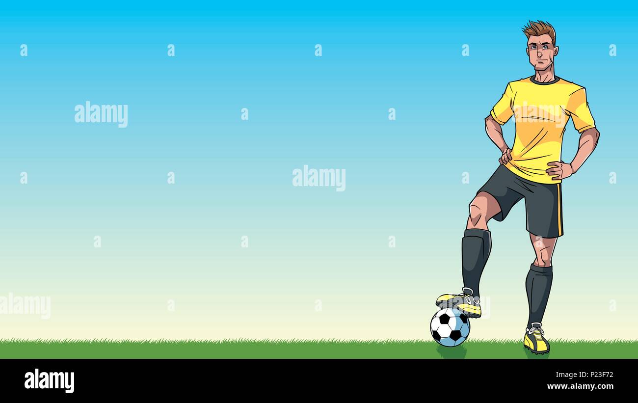 Giocatore di calcio sfondo Illustrazione Vettoriale