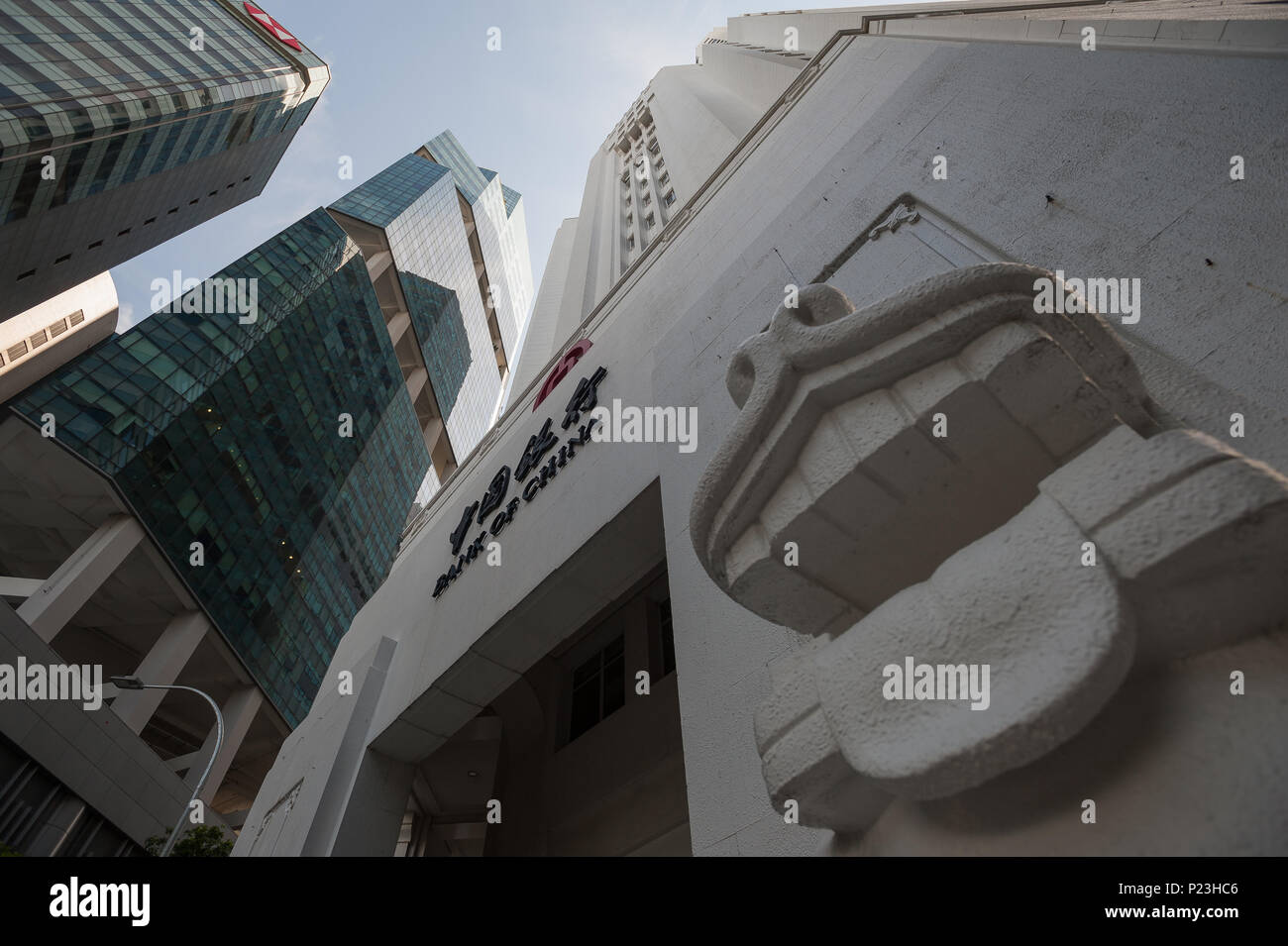Singapore, Singapore, edificio della Banca di Cina Foto Stock