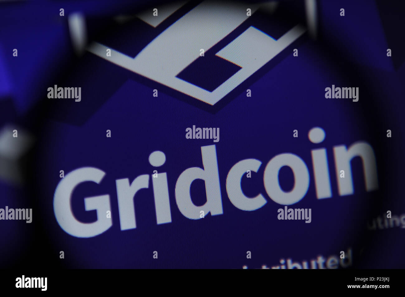 Il Gridcoin cryptocurrency website Foto Stock