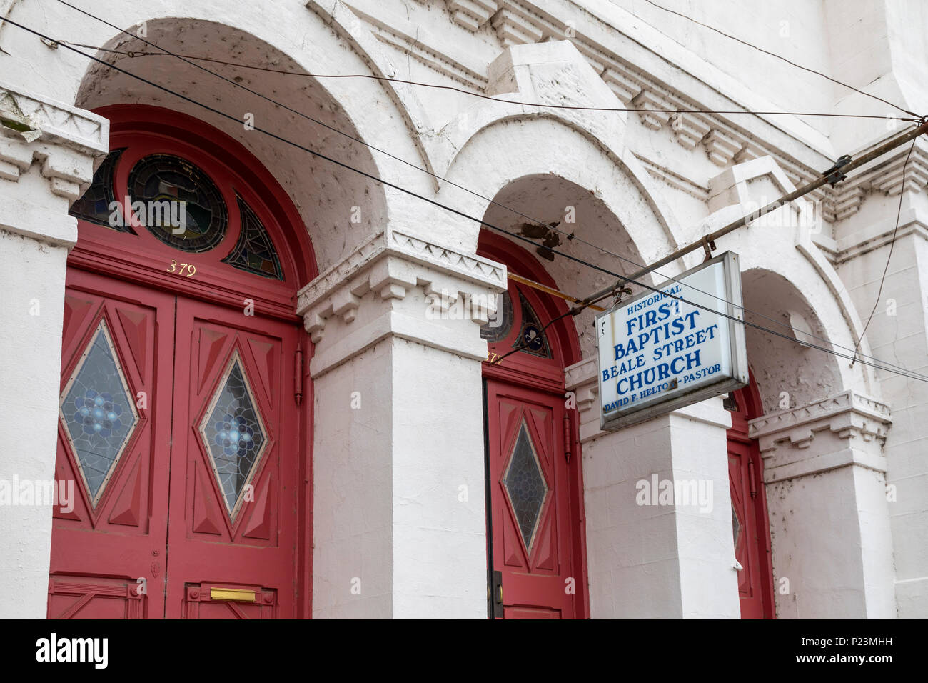 Memphis, Tennessee - La storica Beale Street Chiesa Battista, Chiesa costruita da schiavi liberati dopo la guerra civile. Foto Stock