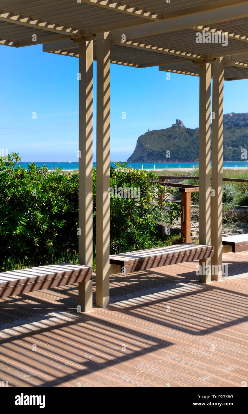 Spiaggia di poeti Cagliari Sardegna Italia Foto Stock