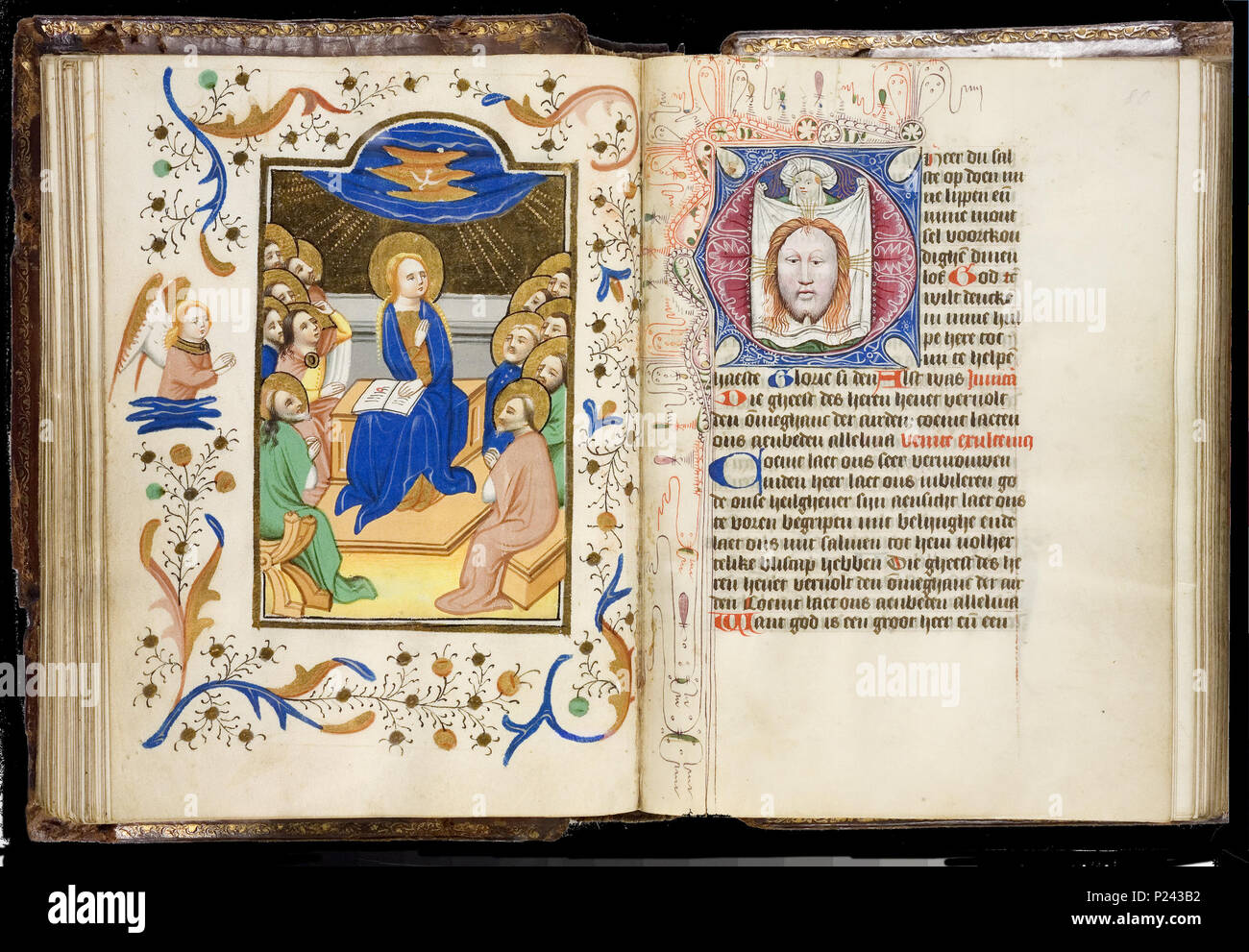 . Bout Psalter-Hours - KB 79 K 11 - folio 079v (sinistra) e 080R (destro) . Lato sinistro folio 079v; destra folio 080r dal Bout Psalter-Hours - KB 79 k 11 . 1453 Handschrift Bout 79K11 43 Bout Psalter-Hours - KB 79 K 11 - folio 079v (sinistra) e 080R (destra) Foto Stock