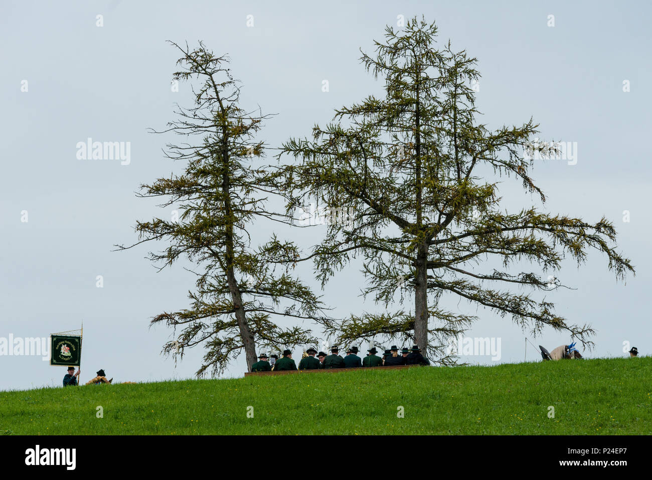 Pellegrinaggio Leonhardi-Ritt in St. Leonhard am Wonneberg Foto Stock