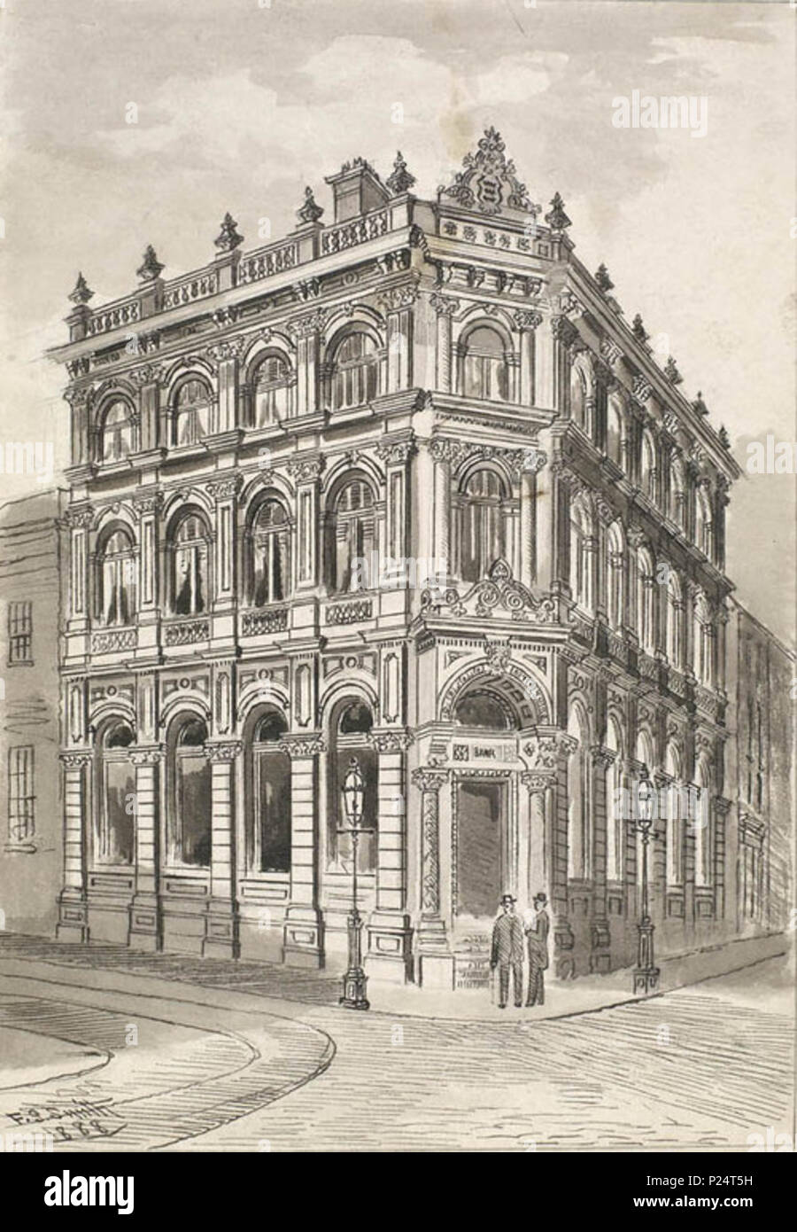 . Inglese: Scafo Savings Bank, Silver Street , 1888 . 1888. Smith, Frederick Schultz (1860-1925) 152 Hull Savings Bank, Silver Street , 1888 Foto Stock