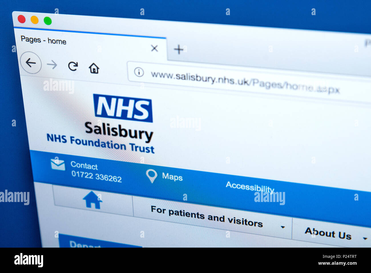 LONDON, Regno Unito - 5 MARZO 2018: la homepage del sito ufficiale di Salisbury NHS Foundation Trust nel Regno Unito, il 5 marzo 2018. Foto Stock