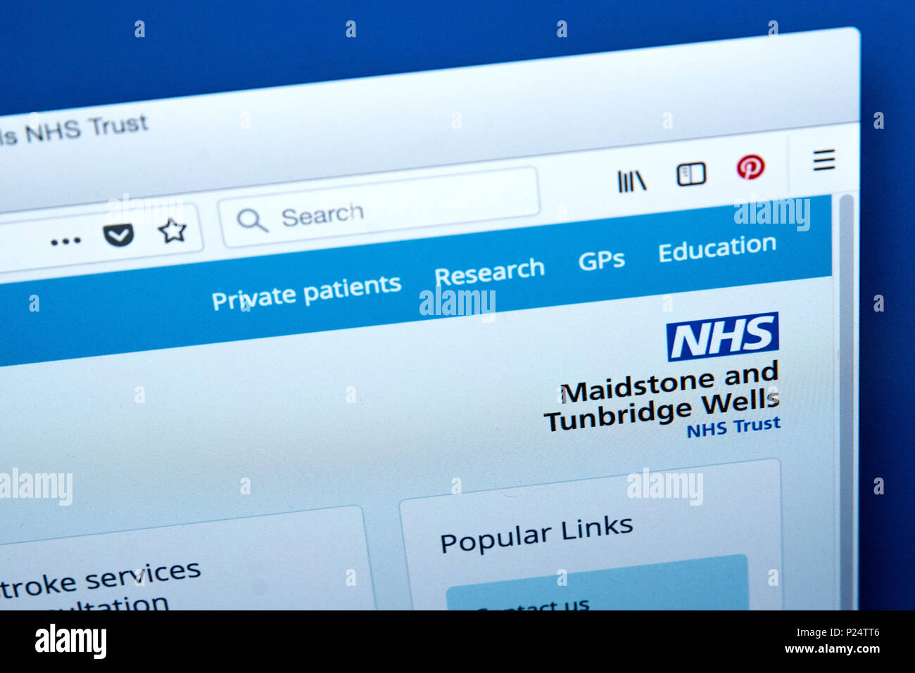 LONDON, Regno Unito - 5 MARZO 2018: la homepage del sito ufficiale di Maidstone e Tunbridge Wells NHS Trust nel Regno Unito, il 5 marzo 2018. Foto Stock