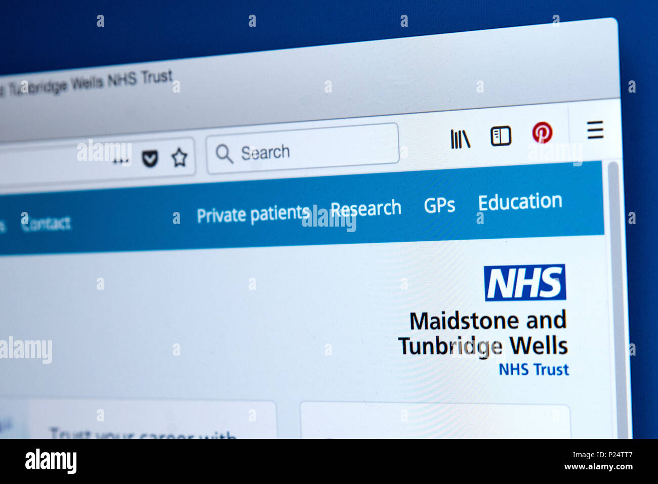 LONDON, Regno Unito - 5 MARZO 2018: la homepage del sito ufficiale di Maidstone e Tunbridge Wells NHS Trust nel Regno Unito, il 5 marzo 2018. Foto Stock