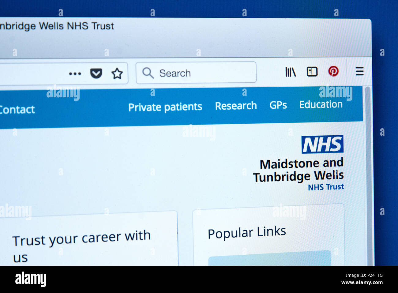 LONDON, Regno Unito - 5 MARZO 2018: la homepage del sito ufficiale di Maidstone e Tunbridge Wells NHS Trust nel Regno Unito, il 5 marzo 2018. Foto Stock
