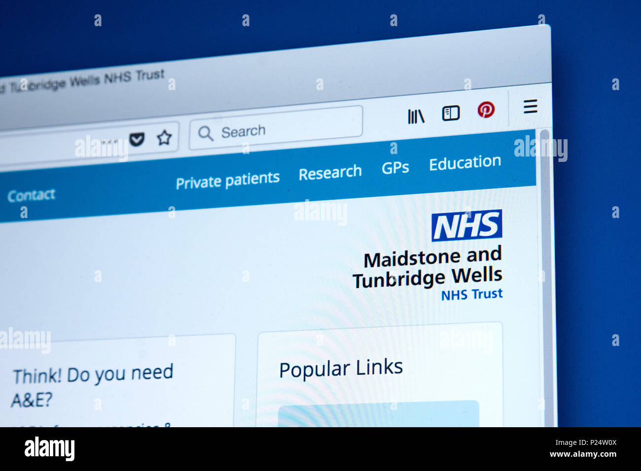 LONDON, Regno Unito - 5 MARZO 2018: la homepage del sito ufficiale di Maidstone e Tunbridge Wells NHS Trust nel Regno Unito, il 5 marzo 2018. Foto Stock