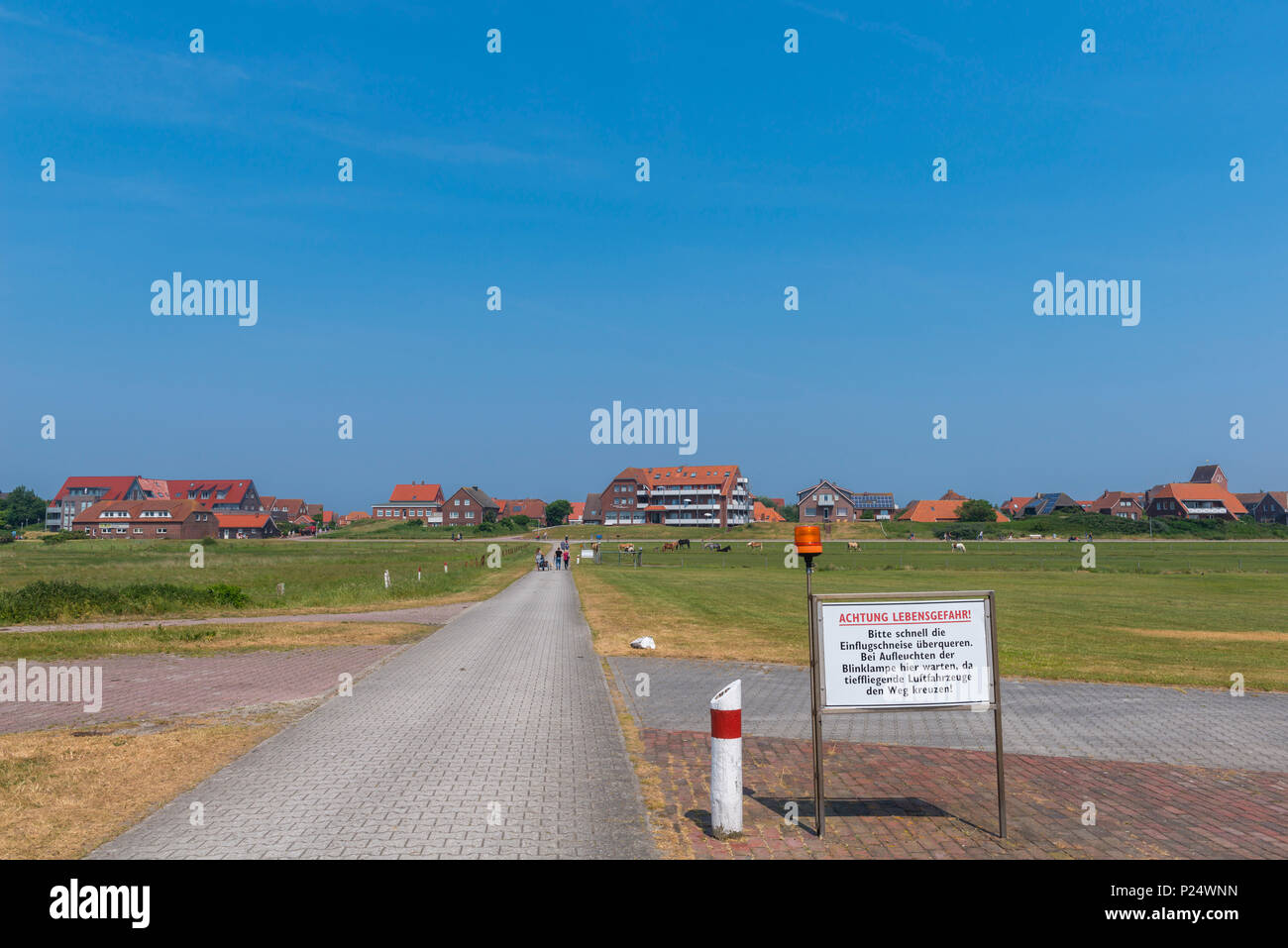 Der kleine Inselflughafen, Baltrum, Ostfriesland, Niedersachsen, Deutschland Foto Stock