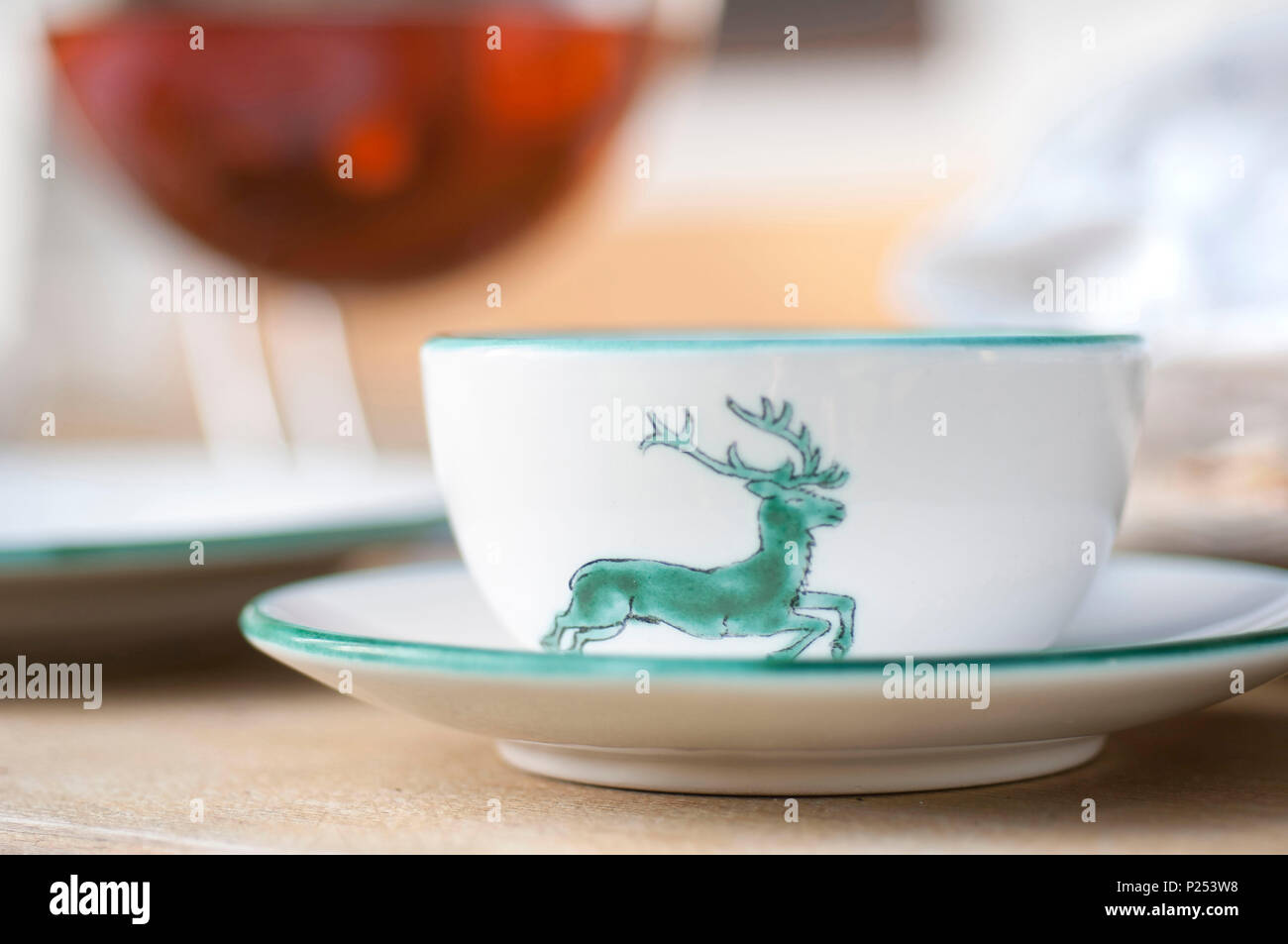 Tazza di tè, porcellana, cervi Foto Stock