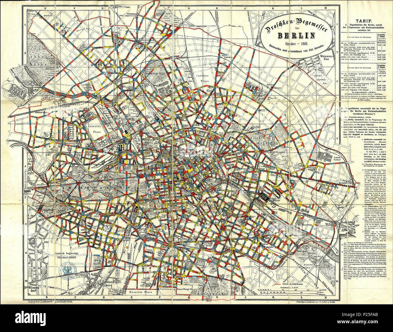 297 Straube Droschken-Wegemesser für Berlin 1888 Foto Stock