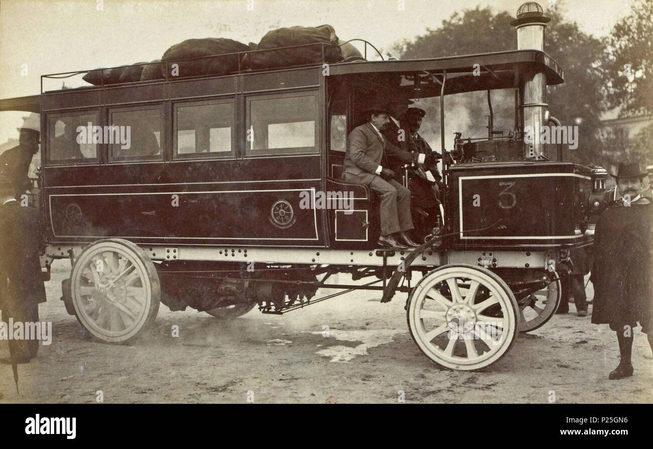 [Collezione Jules Beau. Photographie sportive] : T. 10. Année 18 [Collezione Jules Beau. Photographie sportive] : T. 10. AnnÃ©e 1899 / Jules Beau : F. 33v. [Poids lourds]; 211 Omnibus De Dion-Bouton en 1899, condotto par Georges Bouton Foto Stock